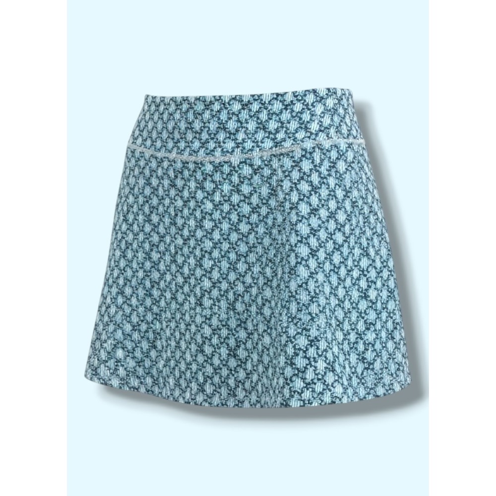 Anabelle Floral Striped Golf Skort Tennis Skirt Shorts Blue White Large